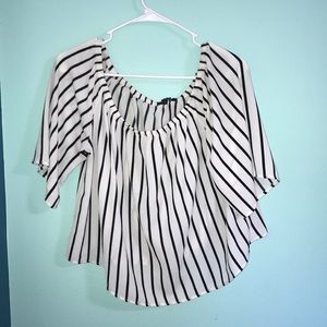 Black & White Off The Shoulder Top